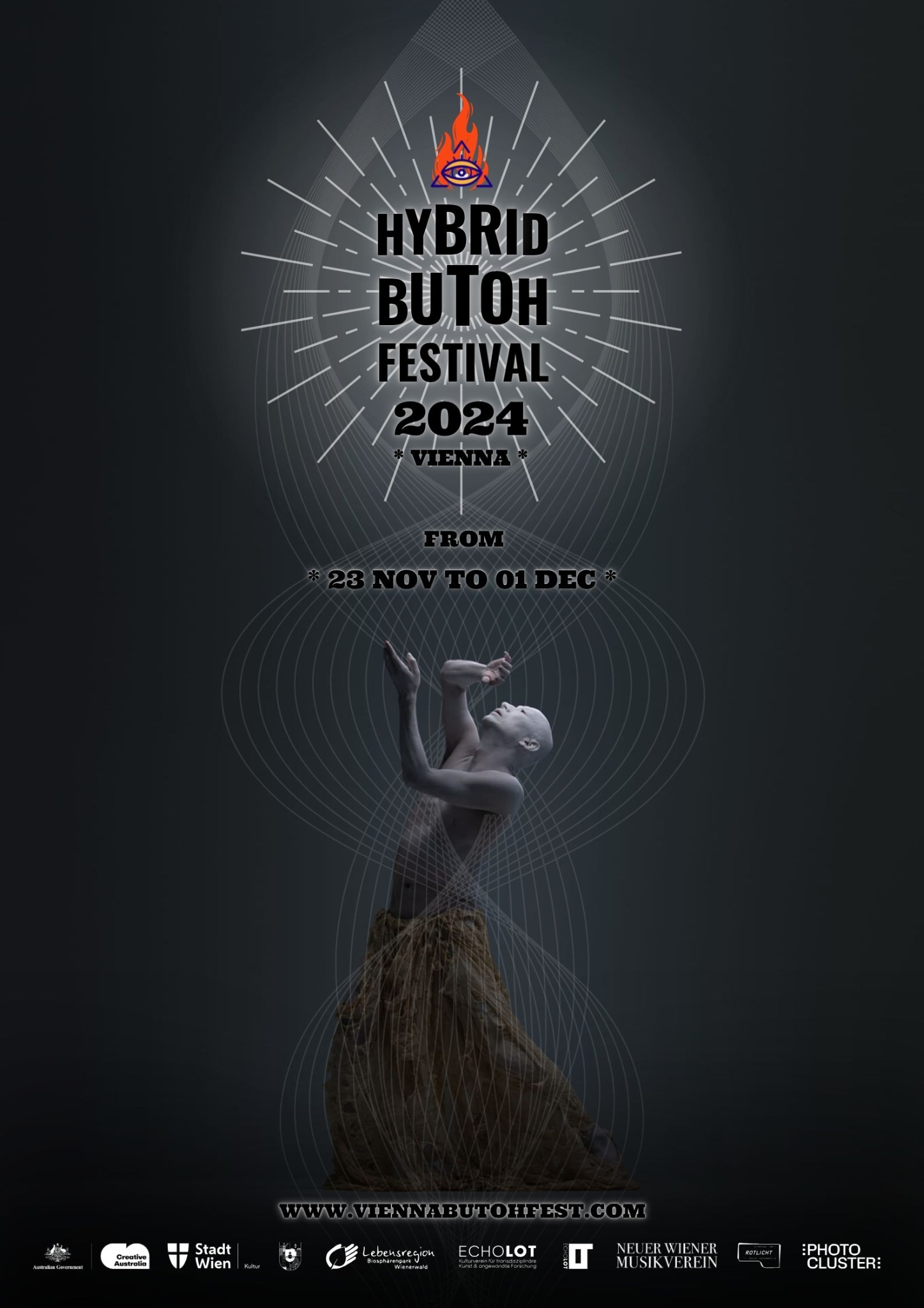 Poster for the 2024 Hybrid Butoh Festival in Vienna